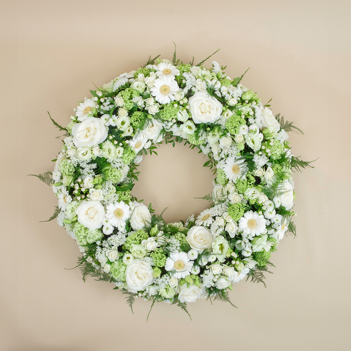 Corona Funebre Bianca e Verde